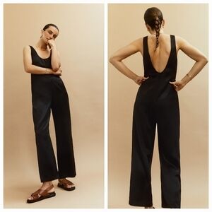 Reformation Brianna Silk Jumpsuit in Black size 2 NWT